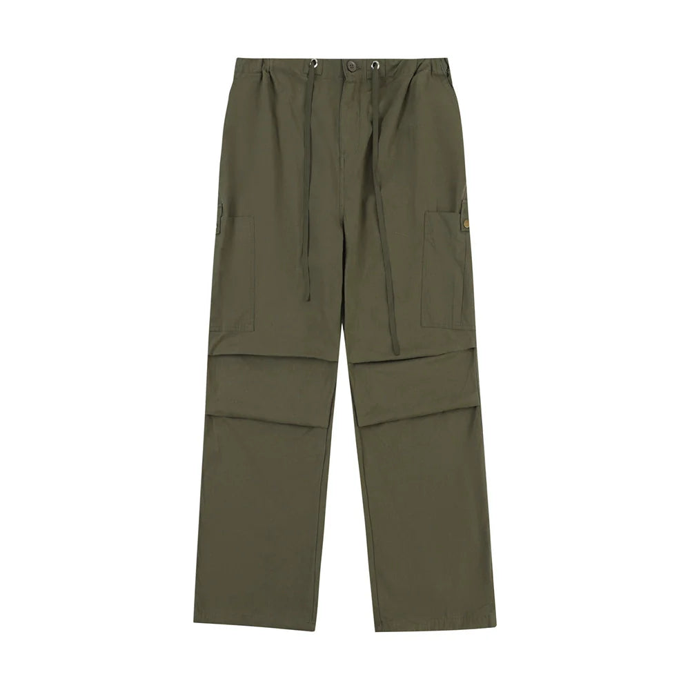 Men Sweatpants Quick-Drying Pleated Exercise Casual Pants Loose Solid Color