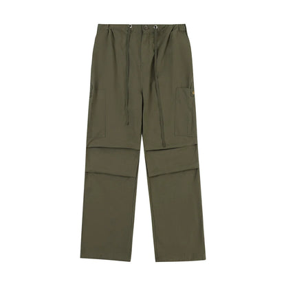 Men Sweatpants Quick-Drying Pleated Exercise Casual Pants Loose Solid Color
