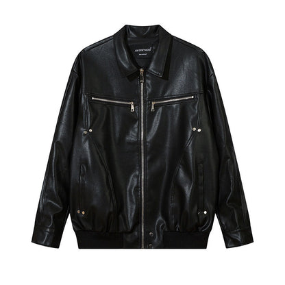 Women Jackets Vintage PU Leather Jacket