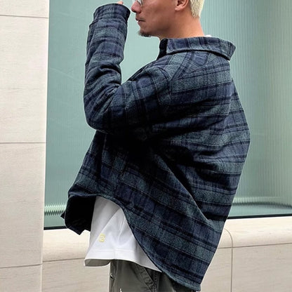 MIJKO Mens Jacket Unisex Plaid Jacket