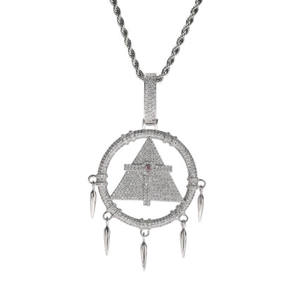 Jewelry Game King Millennium Wisdom Wheel Pendant Necklace Copper Inlaid Zircon Yu-Gi-Oh! Royalty Dog Tags Far East