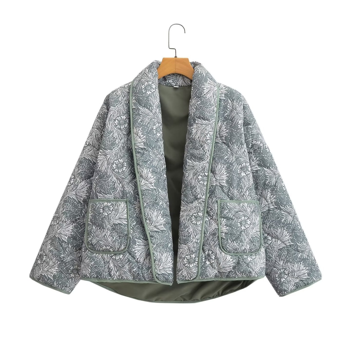 Women Cotton Coat Double Pocket Jacket Fashion