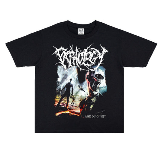 Rock Star T Shirt as I Lay Dying Band Printed T-shirt Short Sleeve Loose Cotton