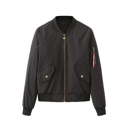 Women Trench Coat Bomber Jacket Women Baseball Jacket Spring and Autumn Flight Suit Long Sleeve Coat