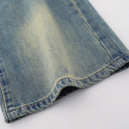 Women Pants Ripped Jeans Summer Washed Straight Loose Wide Leg Pants