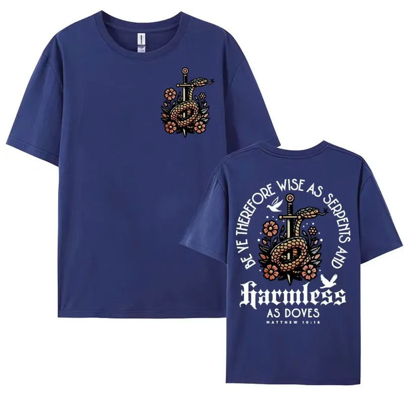 Mens Christian Aesthetic T-shirt Bible Verse