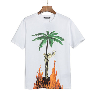 Palm Angle T Shirts Flame Skull Print