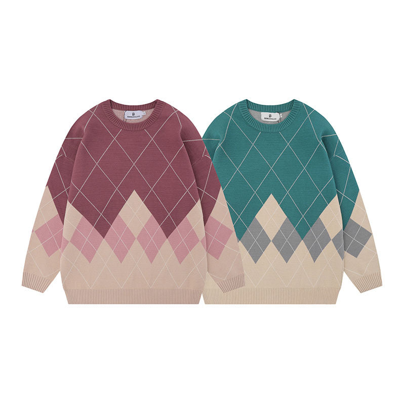 Women Sweater Retro College Style Soft Knit
