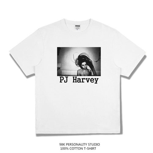 Rock Star T Shirt P J Harvey Female Singer Fashion Brand Printing T-shirt Short Sleeve Cotton