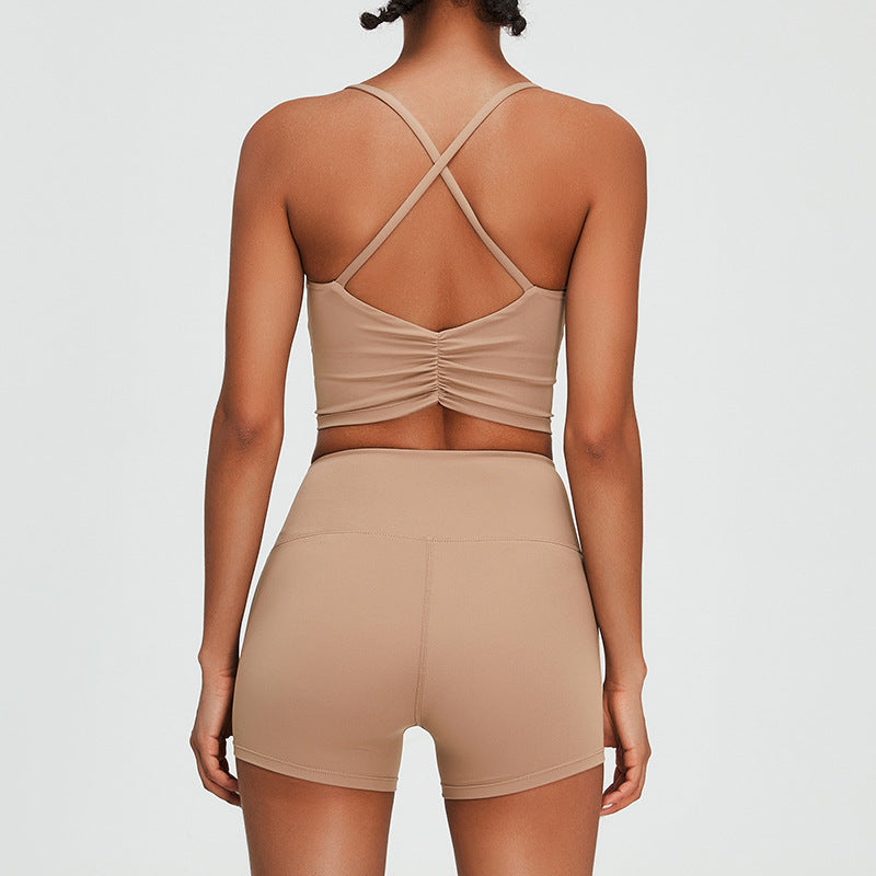Women Yoga Set Sports Suit Yoga Shorts Two-Piece Set
