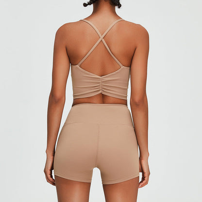 Women Yoga Set Sports Suit Yoga Shorts Two-Piece Set