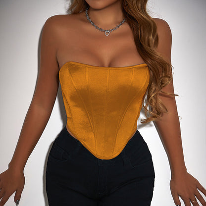 Women Party Tops Navel-Exposed Backless Underwaist