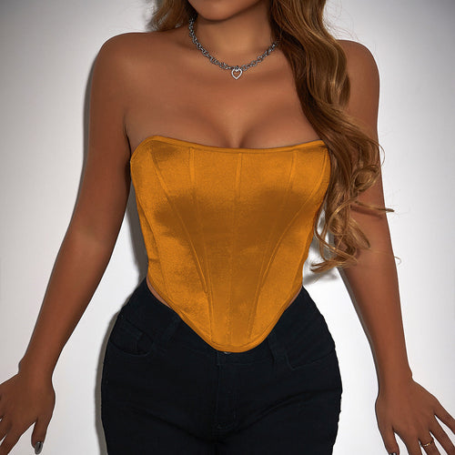 Women Party Tops Navel-Exposed Backless Underwaist