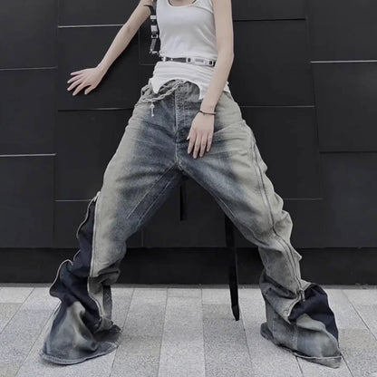 MIJKO Men's Vintage Pants MIJKO Men's Women's Contrast Trousers RICK Jeans