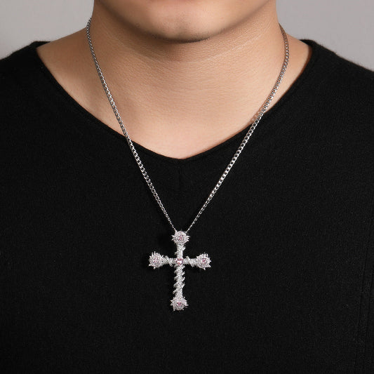 Jewelry Cross Pendant Necklace Copper Gold Plated Diamond Necklace Crosses Spectrum St. Valentine's Royalty