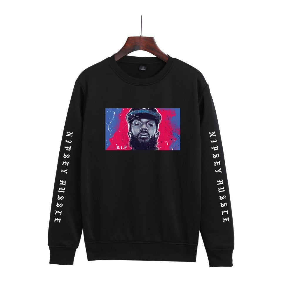 Nipsey Hussle Hoodie Rap Men's and Women's Loose round Neck Sweater