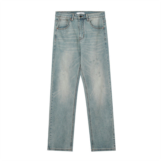 Men Jeans Loose Casual Hand Frayed Distressed