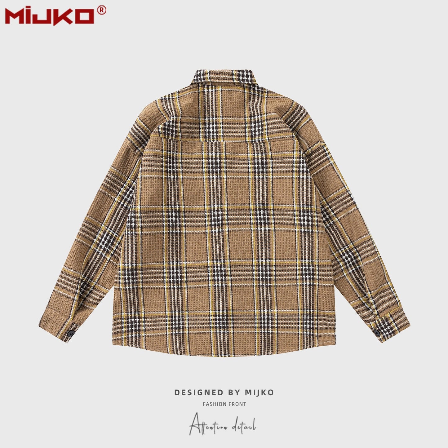 MIJKO Mens Jacket Plaid Jacket Unisex