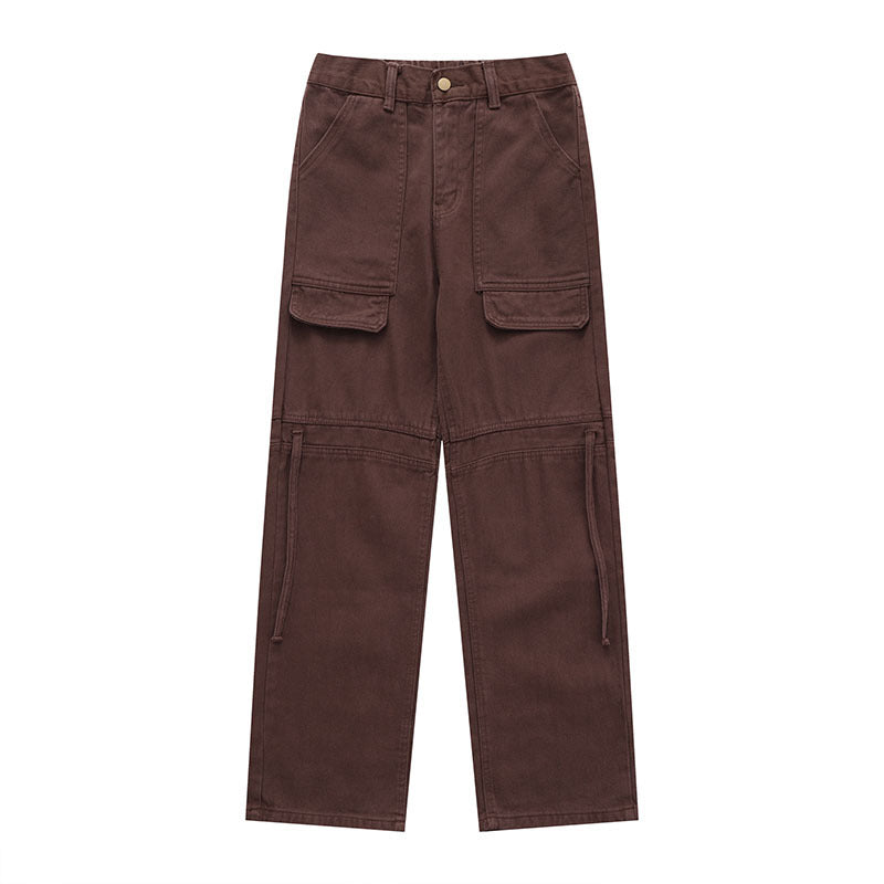 Cargo Pants Solid Color Multi-Pocket Mechanical Style Overalls