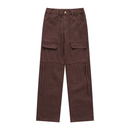 Cargo Pants Solid Color Multi-Pocket Mechanical Style Overalls