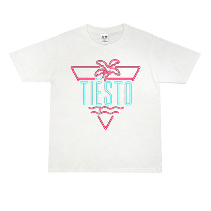 Rock Star T Shirt Tiesto Disc Printing T-shirt Short Sleeve Loose Cotton Crew Neck