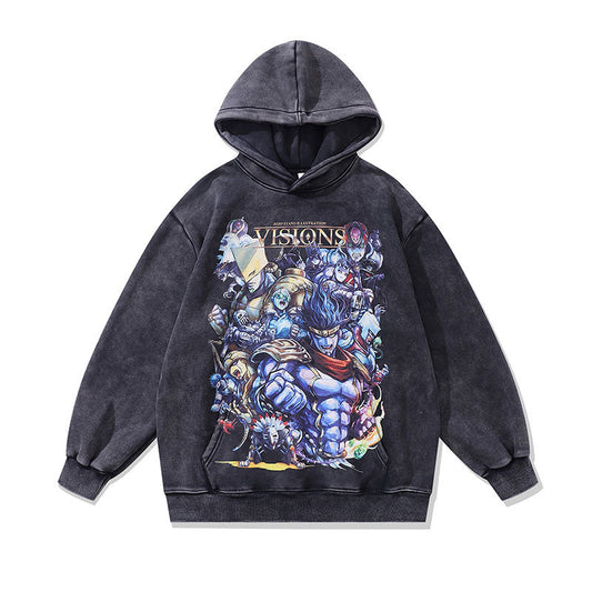 Men Hoodie Vintage Oversize Washed Couple Hoodies