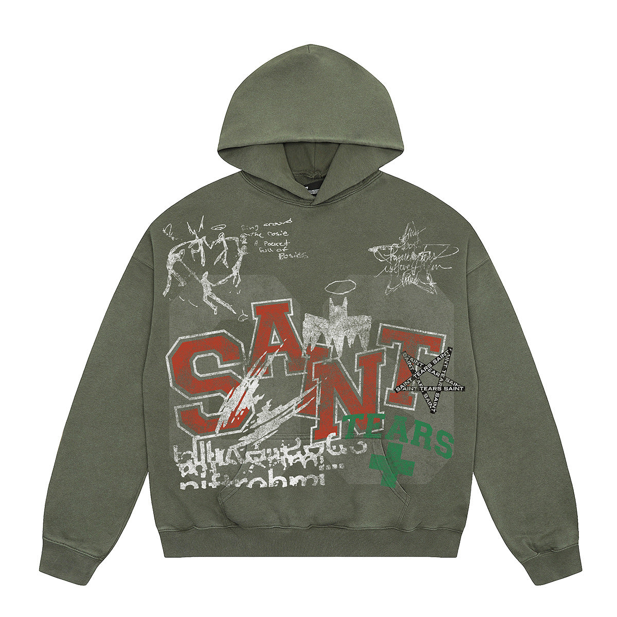 Unisex Hoodies Saint Michael Vintage Hip Hop Old Loose Hoodie