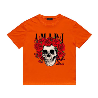Amiri T Shirt Printed Casual Hip Hop round Neck Short Sleeve T-shirt