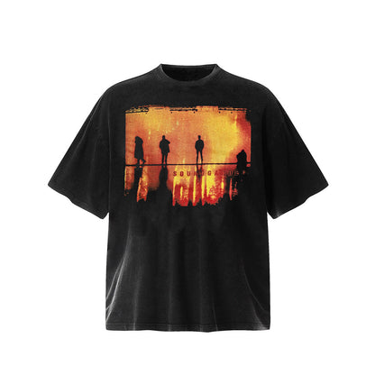 Unisex T-Shirts SOUNDGARDEN Vintage Sunset Landscape Loose T-Shirt