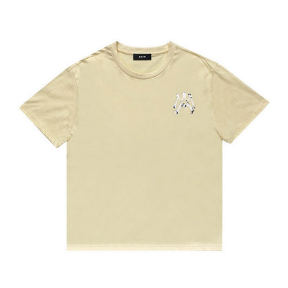 Amiri T Shirt Printed Casual Hip Hop round Neck Short Sleeve T-shirt