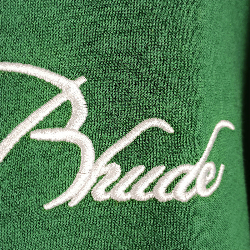 Rhude Hoodie Micro Label Letter Embroidered Fleece Hooded Sweater