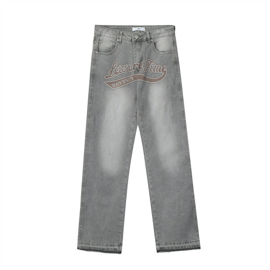 Men Jeans Loose Casual Distressed Burrs