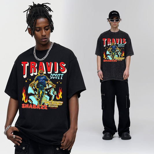 Vintage T-shirts BREAKSILENCE Washed and old printed short-sleeved T-shirts