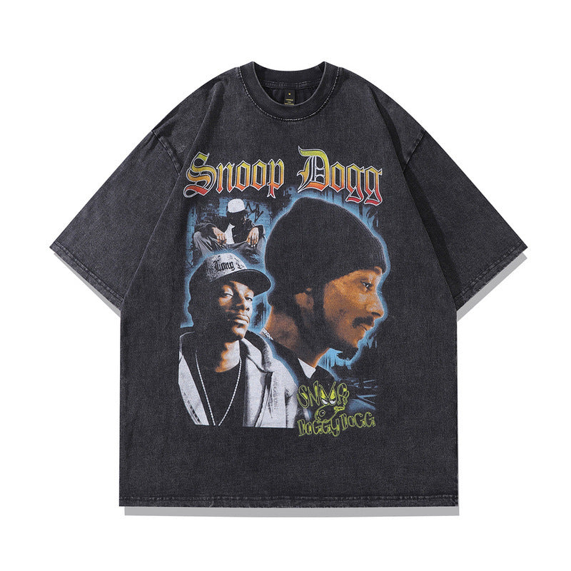 Men T-Shirt Short-Sleeved T-shirt Men Hip Hop Retro Loose