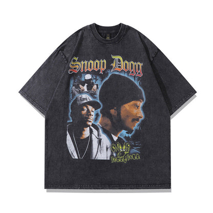 Men T-Shirt Short-Sleeved T-shirt Men Hip Hop Retro Loose