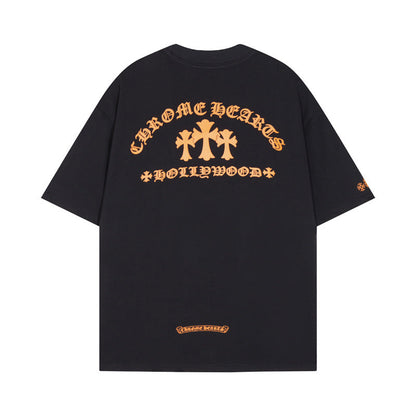 CHH Chrome Heart T Shirts CROW Summer Short Sleeve Embroidery Crew Neck Loose