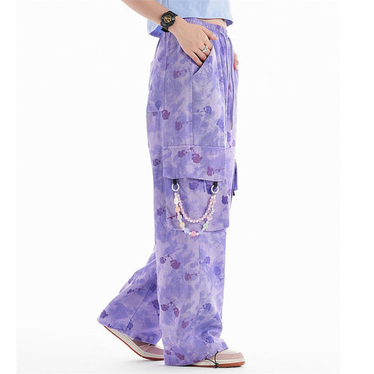 Men Sweatpants Casual Pants Workwear with Pocket Straight-Leg Wide-Leg Pants Drawstring Jogger Pants
