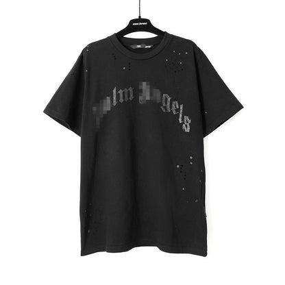 Palm Angle T Shirts Splash Ink Hole Distressed Print
