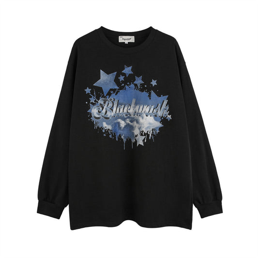 Men Long Sleeve T-shirt XINGX Printed Bottoming Shirt Loose