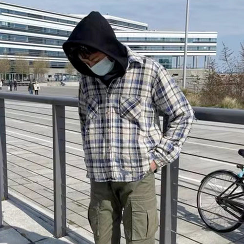 MIJKO Mens Jacket Plaid Unisex Jacket