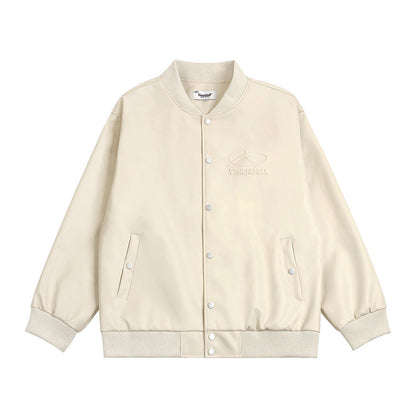 Men Jacket Coat Motorcycle Clothing PU Leather Jacket Coat for Men and Women Spring and Autumn Loose Baseball Uniform