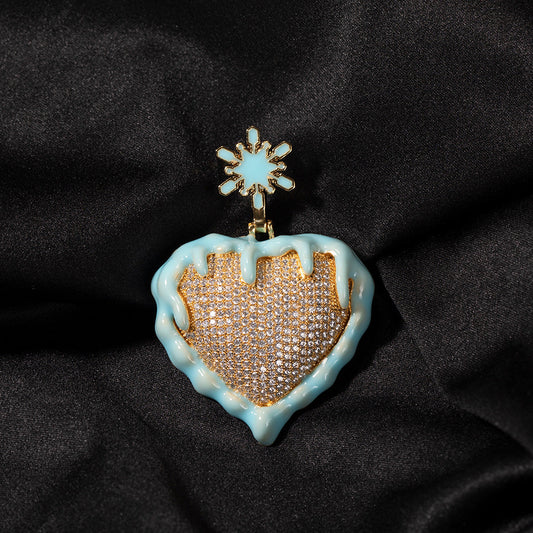 Jewelry Drip Oil Love Sweater Necklace Drip Oil Luminous Ice and Fire Spectrum St. Valentine's