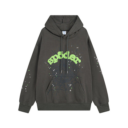 Sp5der Hoodie Spider Web Puff Print Leisure