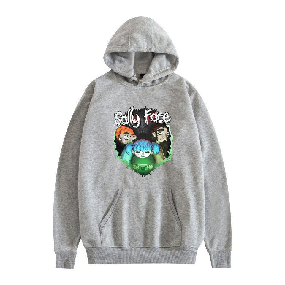 Sally Face Hoodie Fleece-Lined Sally Face Character Print