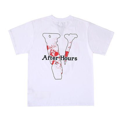 Vlone T Shirt Letter Avatar Printing Large V Short Sleeve Student Half Sleeve