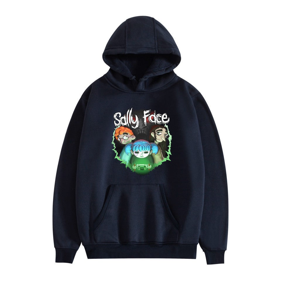 Sally Face Hoodie Fleece-Lined Sally Face Character Print