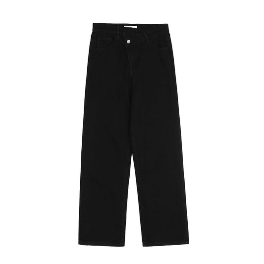 Men Jeans Solid Color Jeans Irregular