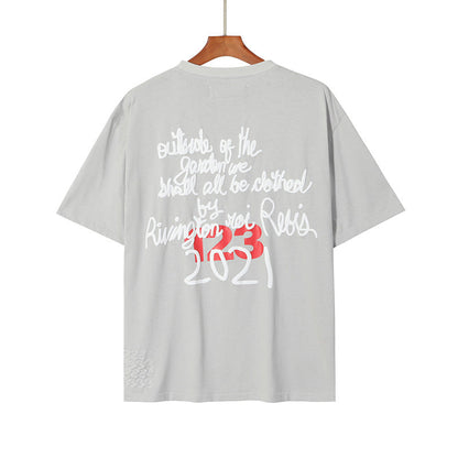 RRR123 T-shirt Embossed loose T-shirt