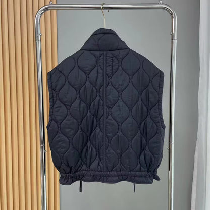 Women Cotton Coat Loose Lapel Diamond Vest