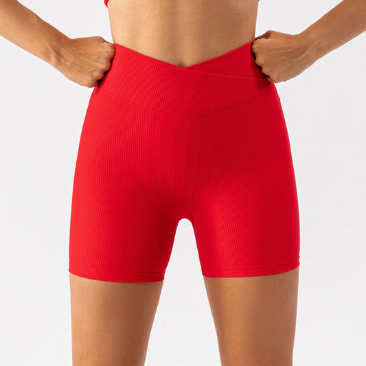 Women Yoga Sports Shorts Fitness Threaded Tight Shorts